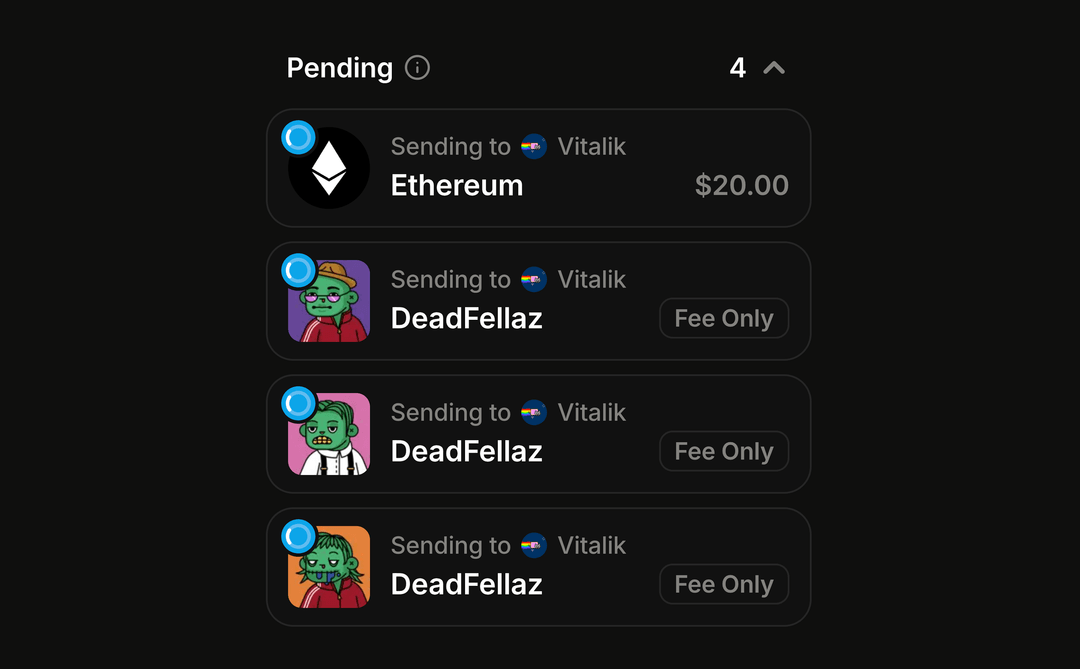 Pending Wallet Transactions