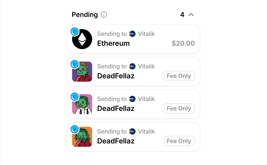 Pending Wallet Transactions